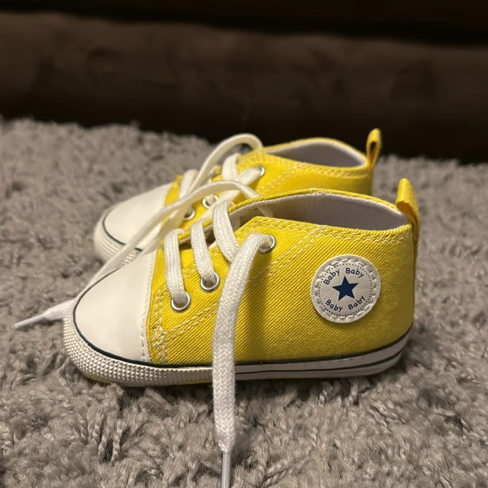 NWOT Baby Girl or Boy High Top Yellow Sneakers